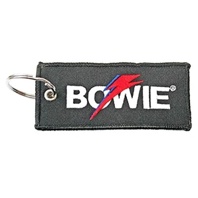 Image of David Bowie Keyring Keychain Patch Flash Logo Official Black&quot;&quot;