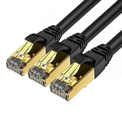 Image of Veetop 2m/6.5ft 3Pack CAT8 Ethernet Cable 40Gbps 2000Mhz High Speed Gigabit SFTP Lan Network Internet Cables with RJ45 Gold Plated Connector for Use of Smart Office Home System iOT Gaming