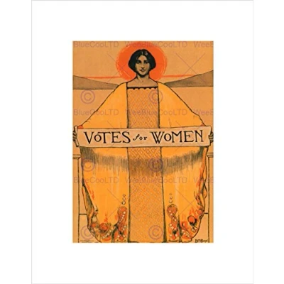 Image of Wee Blue Coo POLITICAL SUFFRAGE WOMEN VOTES VINTAGE ADVERT BLACK FRAMED ART PRINT B12X1095