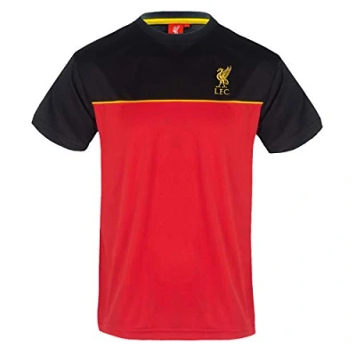 Image of Liverpool FC Official Football Gift Mens Poly T Shirt Black Large