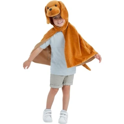 Image of Smiffys Deluxe Puppy Plush Cape, Kids, Children&#039;s Animal Fancy Dress, Dog Dress Up Accessories