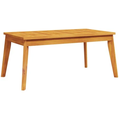 Image of vidaXL Acacia Wood Garden Dining Table 103x58x45 cm Solid Patio Furniture for Outdoor, Terrace, and Deck Brown Rectangular Tabletop