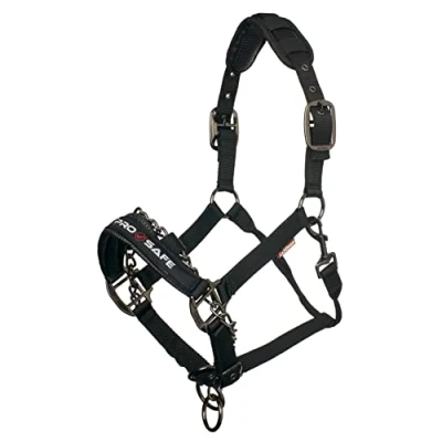 Image of LeMieux Pro Safe Headcollar for Horses &amp; Ponies in Black Adjustable Perfect Control Hand Use Only Cob