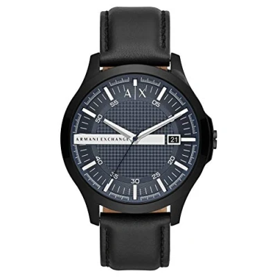 Image of Armani Exchange Men&#039;s Three Hand Date, Black Tone Stainless Steel Watch, AX2411