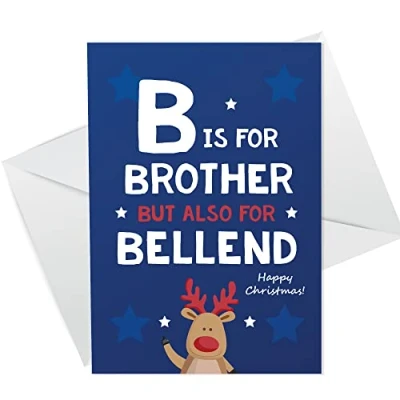 Image of FUNNY Christmas Card For Brother A6 Rude From Sister
