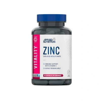 Image of Applied Nutrition Zinc 15mg Strength Supplement for Normal Immune System Function, Bones, Hair, Skin &amp; Nails, Made in The UK, Vegan (90 Tablets 3 Months Supply)