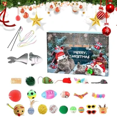 Image of Advent Calendar 2024 Christmas Jigsaw Puzzle 1008 Pieces Puzzles, 24 Days Countdown Puzzles for Adults Kids Gifts (cat toys)