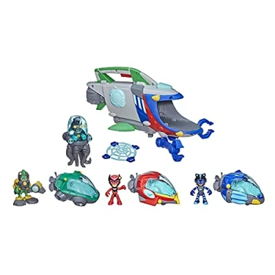 Image of PJ Masks F5830 LAUNCHING SUB AND ROVERS Catboy Playset, Multicolor