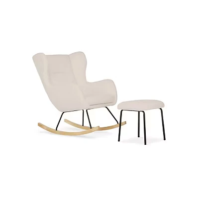 Image of CuddleCo Marley Nursing Chair and Footstool Teddy Light Beige