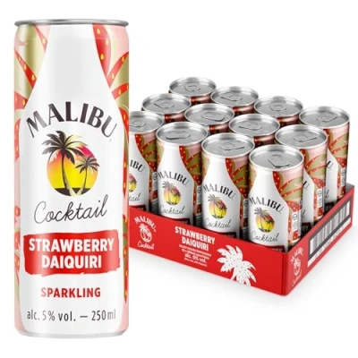 Image of Malibu Strawberry Daiquiri Pre Mixed Rum Drink 250ml x 12