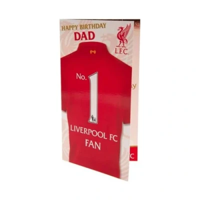 Image of Liverpool F.C. Dad Birthday Card, Happy Card FC, Football Club Dad, Multi coloured, 9 x 5, UTTA2641_1