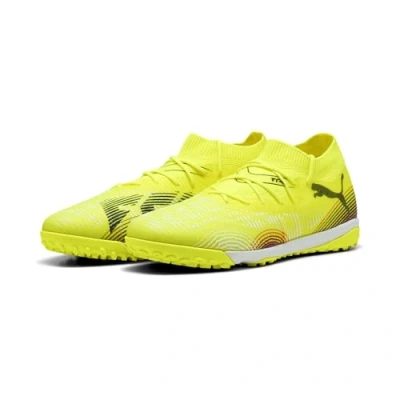 Image of PUMA Unisex Future 8 Match TT Soccer Shoe, Yellow Alert Black Sun Struck, UK