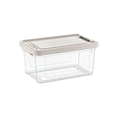 Image of DTD QUALITY MATTERS 5L Storage Box with Lids, Heavy Duty Strong &amp; BPA Free Stackable plastic Boxes, Multipurpose Clear Box, Tubs For Home, Office, Kitchen Made in UK (Clear)