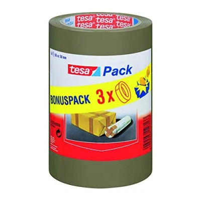 Image of Tesa 57529 0000 01 Set of 3 Rolls Polypropylene Adhesive Tape 66 x 50 mm