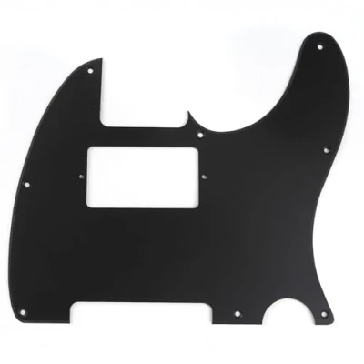 Image of Musiclily 8 Hole Humbucker Tele Pickguard HH Scratch Plate for Fender USA/Mexican Standard Telecaster Modern Style Electric Guitar,1Ply Matte Black