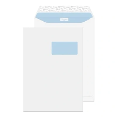 Image of Blake Premium Office C4 324 x 229 mm 120 gsm French Window Pocket Envelopes (36136FR) Ultra White Wove Pack of 250