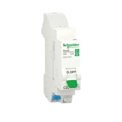 Image of Schneider Electric R9EFC620 Resi9 XE Modular Circuit Breaker 1P+N 20A C Curve Plug In
