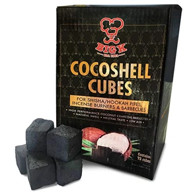 Image of X2 Boxes of 1kg Cocoshell Charcoal Cubes Briquettes For Shisha/Hookah Pipes, Incense Burners &amp; BBQs (2)