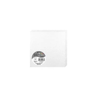 Image of Clairefontaine Ref 12885C Pollen Iridescent Folded Card (Pack of 25 Sheets) 135 x 135mm Sized, 210gsm Grained Card, Acid Free, Inkjet &amp; Laser Printer Compatible White