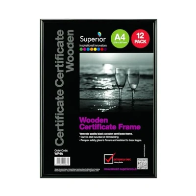 Image of Stewart Superior A4 Brushed Aluminium Picture Frame with Perspex Safety Glass Silver (Pack of 12)