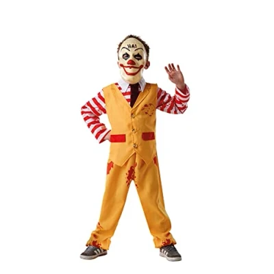 Image of Bristol Novelty CF248XL Dapper Clown Boy Extra Large Costume, Yellow, White, Red, Age 10 12 Years Old