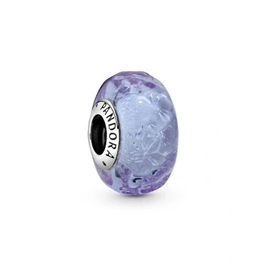 Image of Pandora Wavy Lavender Murano Glass Charm Silver