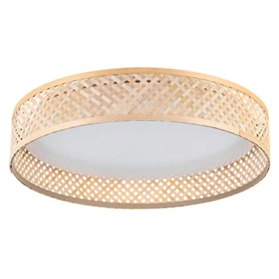 Image of EGLO Luppineria bamboo mesh LED ceiling light Ø 38cm