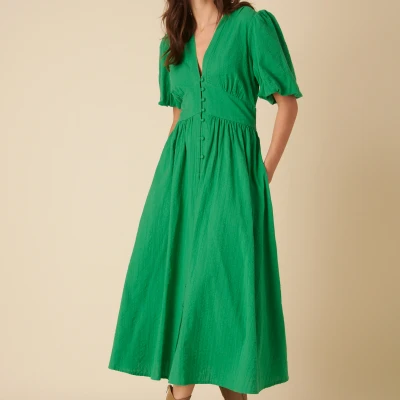 Image of Nobody&#039;s Child Starlight Plain Cotton Seersucker Dress UK 6