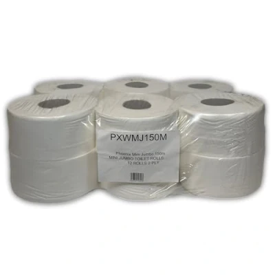Image of Phoenix Mini Jumbo 2 Ply Toilet Tissue Roll 150 Meters (Pack of 12)