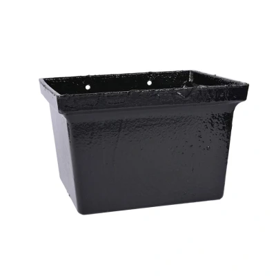 Image of Saint Gobain Classical Plus Cast Iron Downpipe Rectangular Hopper Head 75mm Black Pam Building Products