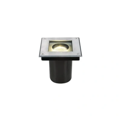 Image of SLV 229374 DASAR SQUARE GU10, ground recessed spotlight, stainless steel 304, max, 35W, IP67, Steel, silver, 18 x 16 cm