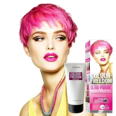 Image of Knight &amp; Wilson Colour Freedom 150ml Pink Pizazz Semi Permanent Hair Ultra Vibrant Vegan Friendly Mask with Shine Booster Complex Ammonia Free Lasts Up To 6 10 Washes