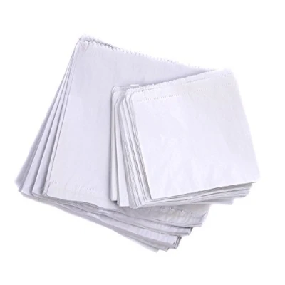 Image of bag it Plastics White Paper Food Bags 7&quot; x Strung Pack of 500