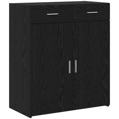Image of vidaXL Storage Cabinet Black Oak 80x42.5x93.5 cm Engineered Wood
