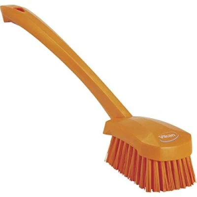 Image of Vikan 41867 Hand Held Brush, Polypropylene, Polyester Bristle, 15 3/4&quot;, Orange