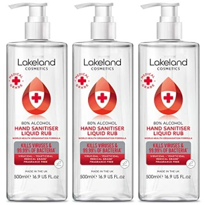 Image of 80% Alcohol Hand Sanitiser Rub 3x 500ml Kills 99% Bacteria, Germs Sanitizer