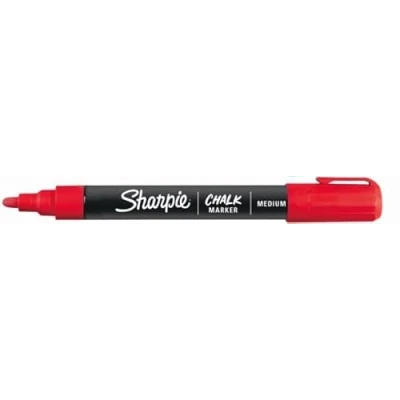 Image of Sharpie Whiteboard Chalk Writing Marker Wet Erase Pens Medium Thick Tips Red Ink 1 Count (Red)