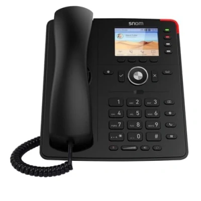 Image of Snom D713 IP Telephone, SIP Desk Telephone (2.8 Inch TFT Colour Display 320 x 240 Pixels, 4 Programmable Buttons LED, 6 Identities, 2 Gigabit with PoE, Extra RJ9 Headset Port), Black, 00004582