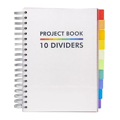 Image of Pukka Pad B5 Project Book with 10 Repositionable Dividers for Organization 400 Perforated Pages of 80GSM Paper 200 Sheet Notebook School, Office, and Home White, 190 x 250mm