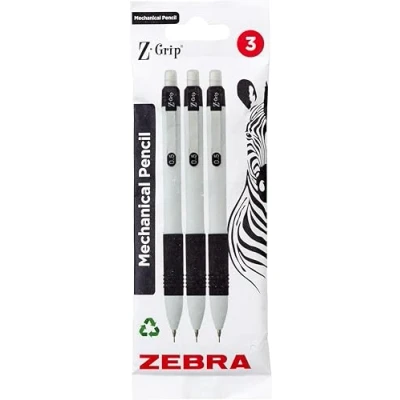 Image of Zebra Z Grip Mechanical Pencil 0.5mm, White barrel 3 pack