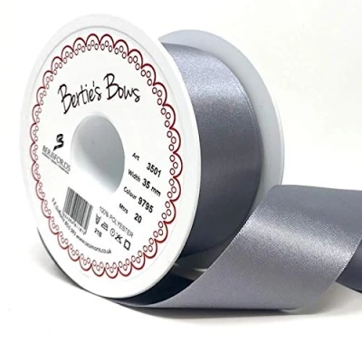 Image of Berisfords Ribbon, Polyester, Grey, 20m x 35mm