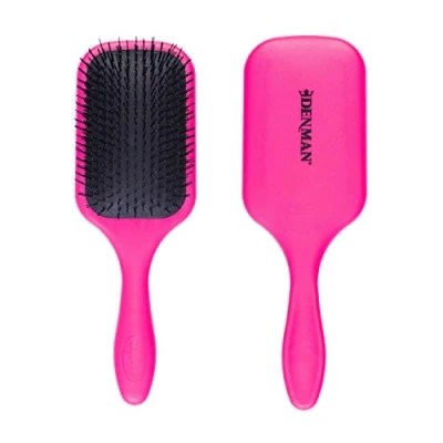 Image of Denman Tangle Tamer Ultra (Pink) Detangling Paddle Brush For Curly Hair And Black Natural use with both Wet &amp; Dry Hair, D90L