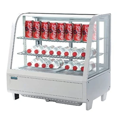 Image of Polar Refrigeration C Series 160 W Countertop Food Display Fridge 100 Litre, White, 2C to 12C, Size: 675(H) x 682(W) 450(D)mm, Energy Rating B, CC666