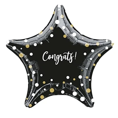 Image of Amscan 9915338 Congrats Celebration Star Foil
