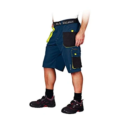 Image of Leber&amp;Hollman LH FMN TS_GBYS Formen Protective Short Trousers, Navy Black Yellow, S Size
