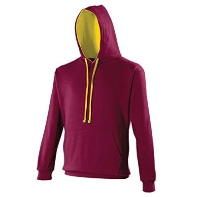 Image of AWDis Men&#039;s Varsity Hoodie, Multicoloured (Burgundy/Gold), Medium