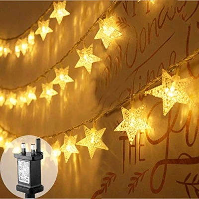 Image of FANSIR Plug in LED String Lights, 100 Star Fairy Lights 33 feet 8 Modes Wire Mains Powered Dissemble Firefly for Bedroom Wedding Party Indoor Outdoor Decoration (Warm White)