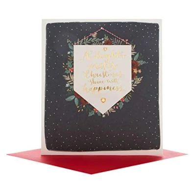 Image of Hallmark 25491284 Daughter Medium Christmas Card &quot;Shine With Happiness&quot;