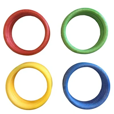 Image of Proops Pack of 20 Macrame Rings 101mm 4&quot;, 5 x Yellow, Red, Green, Blue. (S7730) Free UK Postage.