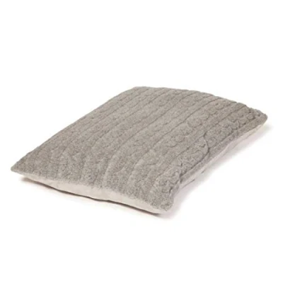 Image of Danish Design Bobble Pewter Faux Suede and Sherpa Fleece Grey Cable Knit Dog/Puppy Deep Duvet Cover Medium 71 x 98 cm
